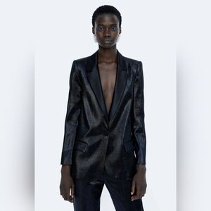 Zara Woman Shiny Effect Blazer